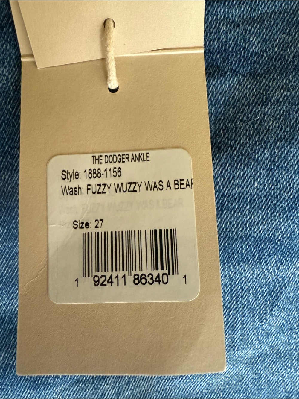 MOTHER women’s Jeans - Light Blue Wash The Dodger Ankle Fuzzy Wuzzy Was A Bear